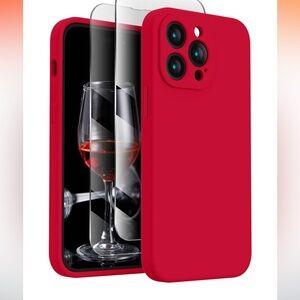 Silicone iPhone 14 Pro case in Deep Red